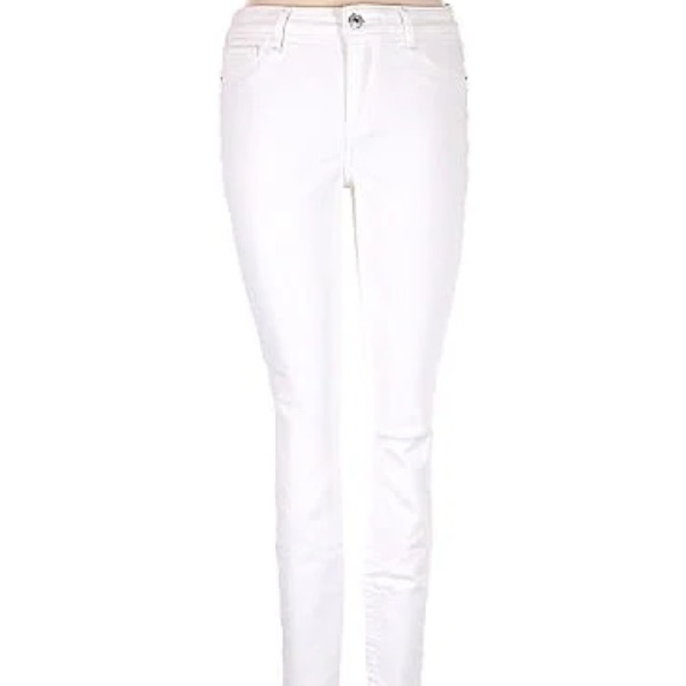Abercrombie Harper low rise skinny white jeans
